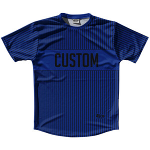 Pinstripes Custom Finish Line Running Shirt Track Cross Made In USA - Blue Royal and Black Pinstripes Custom Finish Line Running Shirt Track Cross Made In USA - Blue Royal and Black