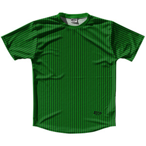 Pinstripes Running Shirt Track Cross Made In USA - Green Kelly and Black Pinstripes Running Shirt Track Cross Made In USA - Green Kelly and Black