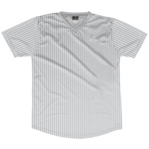Pinstripes Soccer Jersey Made In USA - Grey Medium and White