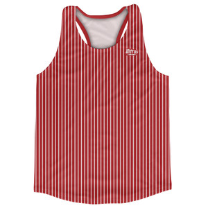 Pinstripes Running Track Tops Made In USA - Red Dark and White