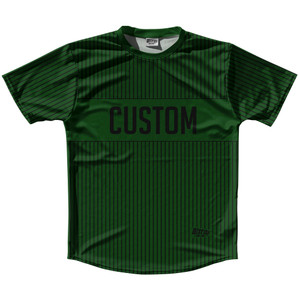 Pinstripes Custom Finish Line Running Shirt Track Cross Made In USA - Green Forest and Black Pinstripes Custom Finish Line Running Shirt Track Cross Made In USA - Green Forest and Black