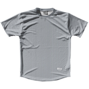 Pinstripes Running Shirt Track Cross Made In USA - Grey Dark and White Pinstripes Running Shirt Track Cross Made In USA - Grey Dark and White