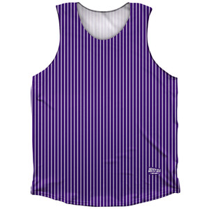 Pinstripes Athletic Tank Top - Purple Lakers and White