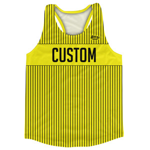 Pinstripes Custom Finish Line Running Track Tops Made In USA - Yellow Bright and Black Pinstripes Custom Finish Line Running Track Tops Made In USA - Yellow Bright and Black