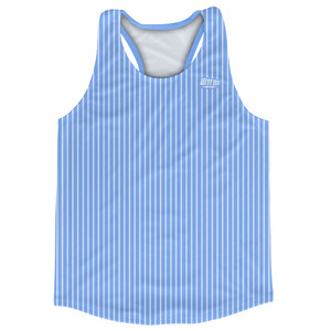 Pinstripes Running Track Tops Made In USA - Blue Carolina and White Pinstripes Running Track Tops Made In USA - Blue Carolina and White