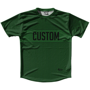 Pinstripes Custom Finish Line Running Shirt Track Cross Made In USA - Green Hunter and Black Pinstripes Custom Finish Line Running Shirt Track Cross Made In USA - Green Hunter and Black