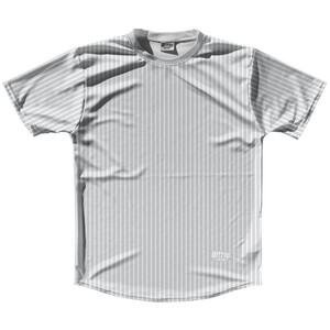 Pinstripes Running Shirt Track Cross Made In USA - Grey Medium and White Pinstripes Running Shirt Track Cross Made In USA - Grey Medium and White