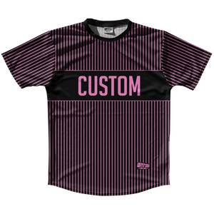 Pinstripes Custom Finish Line Running Shirt Track Cross Made In USA - Black and Bright Pink Pinstripes Custom Finish Line Running Shirt Track Cross Made In USA - Black and Bright Pink