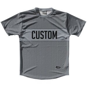 Pinstripes Custom Finish Line Running Shirt Track Cross Made In USA - Grey Dark and Black Pinstripes Custom Finish Line Running Shirt Track Cross Made In USA - Grey Dark and Black