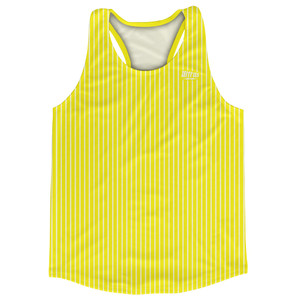 Pinstripes Running Track Tops Made In USA - Yellow Bright and White Pinstripes Running Track Tops Made In USA - Yellow Bright and White