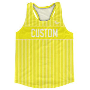 Pinstripes Custom Finish Line Running Track Tops Made In USA - Yellow Bright and White Pinstripes Custom Finish Line Running Track Tops Made In USA - Yellow Bright and White