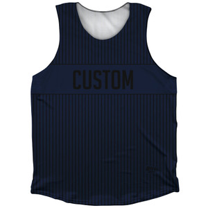 Pinstripes Custom Finish Line Athletic Tank Top - Blue Navy and Black Pinstripes Custom Finish Line Athletic Tank Top - Blue Navy and Black