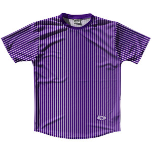 Pinstripes Running Shirt Track Cross Made In USA - Purple Lakers and White Pinstripes Running Shirt Track Cross Made In USA - Purple Lakers and White