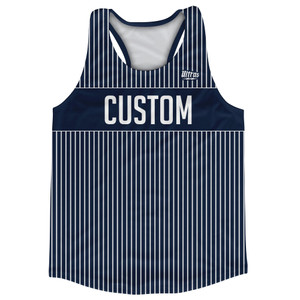 Pinstripes Custom Finish Line Running Track Tops Made In USA - Blue Navy and White Pinstripes Custom Finish Line Running Track Tops Made In USA - Blue Navy and White