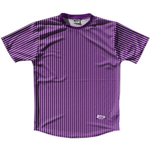 Pinstripes Running Shirt Track Cross Made In USA - Purple Medium and White Pinstripes Running Shirt Track Cross Made In USA - Purple Medium and White