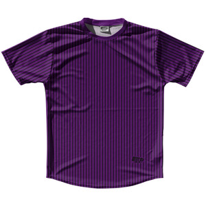 Pinstripes Running Shirt Track Cross Made In USA - Purple Medium and Black Pinstripes Running Shirt Track Cross Made In USA - Purple Medium and Black