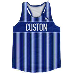 Pinstripes Custom Finish Line Running Track Tops Made In USA - Blue Royal and White Pinstripes Custom Finish Line Running Track Tops Made In USA - Blue Royal and White