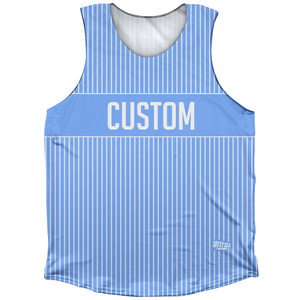 Pinstripes Custom Finish Line Athletic Tank Top - Blue Carolina and White Pinstripes Custom Finish Line Athletic Tank Top - Blue Carolina and White