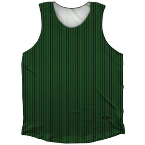 Pinstripes Athletic Tank Top - Green Hunter and Black