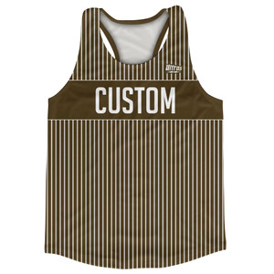 Pinstripes Custom Finish Line Running Track Tops Made In USA - Brown Dark and White Pinstripes Custom Finish Line Running Track Tops Made In USA - Brown Dark and White