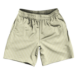 Pinstripes Athletic Running Fitness Exercise Shorts 7" Inseam Shorts Made In USA - Vegas Gold and White Pinstripes Athletic Running Fitness Exercise Shorts 7" Inseam Shorts Made In USA - Vegas Gold and White