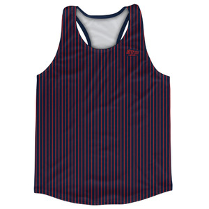 Pinstripes Running Track Tops Made In USA - Blue Navy and Red Dark