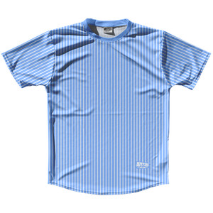 Pinstripes Running Shirt Track Cross Made In USA - Blue Carolina and White Pinstripes Running Shirt Track Cross Made In USA - Blue Carolina and White
