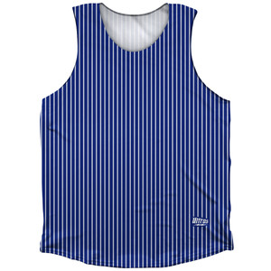 Pinstripes Athletic Tank Top - Blue Royal and White