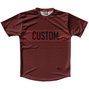 Pinstripes Custom Finish Line Running Shirt Track Cross Made In USA - Red Maroon and Black Pinstripes Custom Finish Line Running Shirt Track Cross Made In USA - Red Maroon and Black