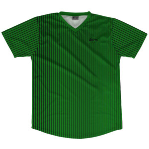 Pinstripes Soccer Jersey Made In USA - Green Kelly and Black