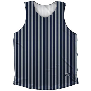 Pinstripes Athletic Tank Top - Blue Navy And Grey Medium