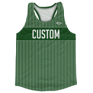 Pinstripes Custom Finish Line Running Track Tops Made In USA - Green Hunter and White Pinstripes Custom Finish Line Running Track Tops Made In USA - Green Hunter and White