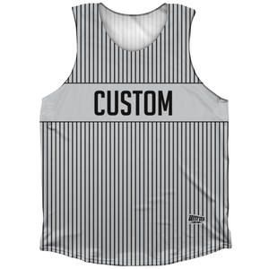 Pinstripes Custom Finish Line Athletic Tank Top - Grey Medium and Black