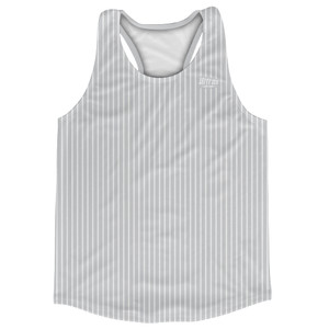 Pinstripes Running Track Tops Made In USA - Grey Medium and White Pinstripes Running Track Tops Made In USA - Grey Medium and White