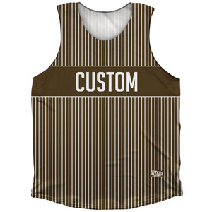 Pinstripes Custom Finish Line Athletic Tank Top - Brown Dark and White Pinstripes Custom Finish Line Athletic Tank Top - Brown Dark and White