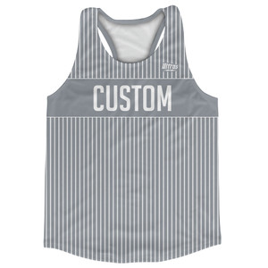 Pinstripes Custom Finish Line Running Track Tops Made In USA - Grey Dark and White Pinstripes Custom Finish Line Running Track Tops Made In USA - Grey Dark and White