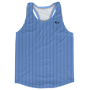 Pinstripes Running Track Tops Made In USA - Blue Carolina and Black Pinstripes Running Track Tops Made In USA - Blue Carolina and Black