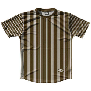 Pinstripes Running Shirt Track Cross Made In USA - Brown Dark and White Pinstripes Running Shirt Track Cross Made In USA - Brown Dark and White