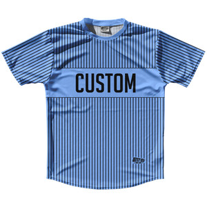 Pinstripes Custom Finish Line Running Shirt Track Cross Made In USA - Blue Carolina and Black Pinstripes Custom Finish Line Running Shirt Track Cross Made In USA - Blue Carolina and Black