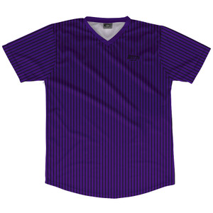 Pinstripes Soccer Jersey Made In USA - Purple Lakers and Black