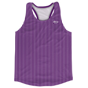 Pinstripes Running Track Tops Made In USA - Purple Medium and White Pinstripes Running Track Tops Made In USA - Purple Medium and White