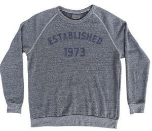 ADULT LARGE- Established 1973 Adult Tri-Blend Sweatshirt - Athletic Grey- Final Sale Z11