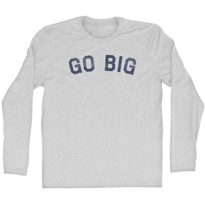 Go Big Adult Cotton Long Sleeve T-shirt - Grey Heather