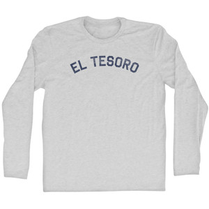 El Tesoro Adult Cotton Long Sleeve T-shirt - Grey Heather
