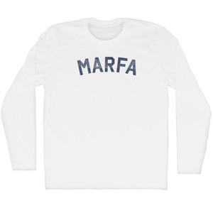 Marfa Adult Cotton Long Sleeve T-shirt - White