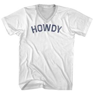 Howdy Adult Cotton V-neck T-shirt - White