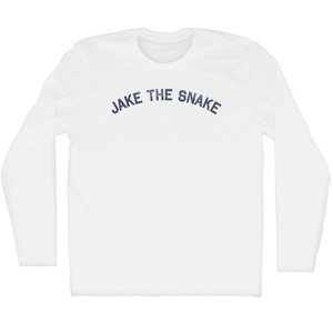 Jake The Snake Adult Cotton Long Sleeve T-shirt - White