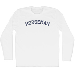 Horseman Adult Cotton Long Sleeve T-shirt - White