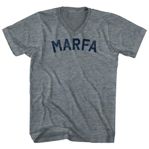 Marfa Tri-Blend V-neck Womens Junior Cut T-shirt - Athletic Grey