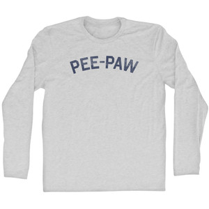 Pee-Paw Adult Cotton Long Sleeve T-shirt - Grey Heather